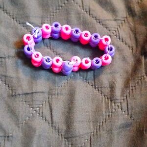Purple And Pink Ladder Stich Braclet